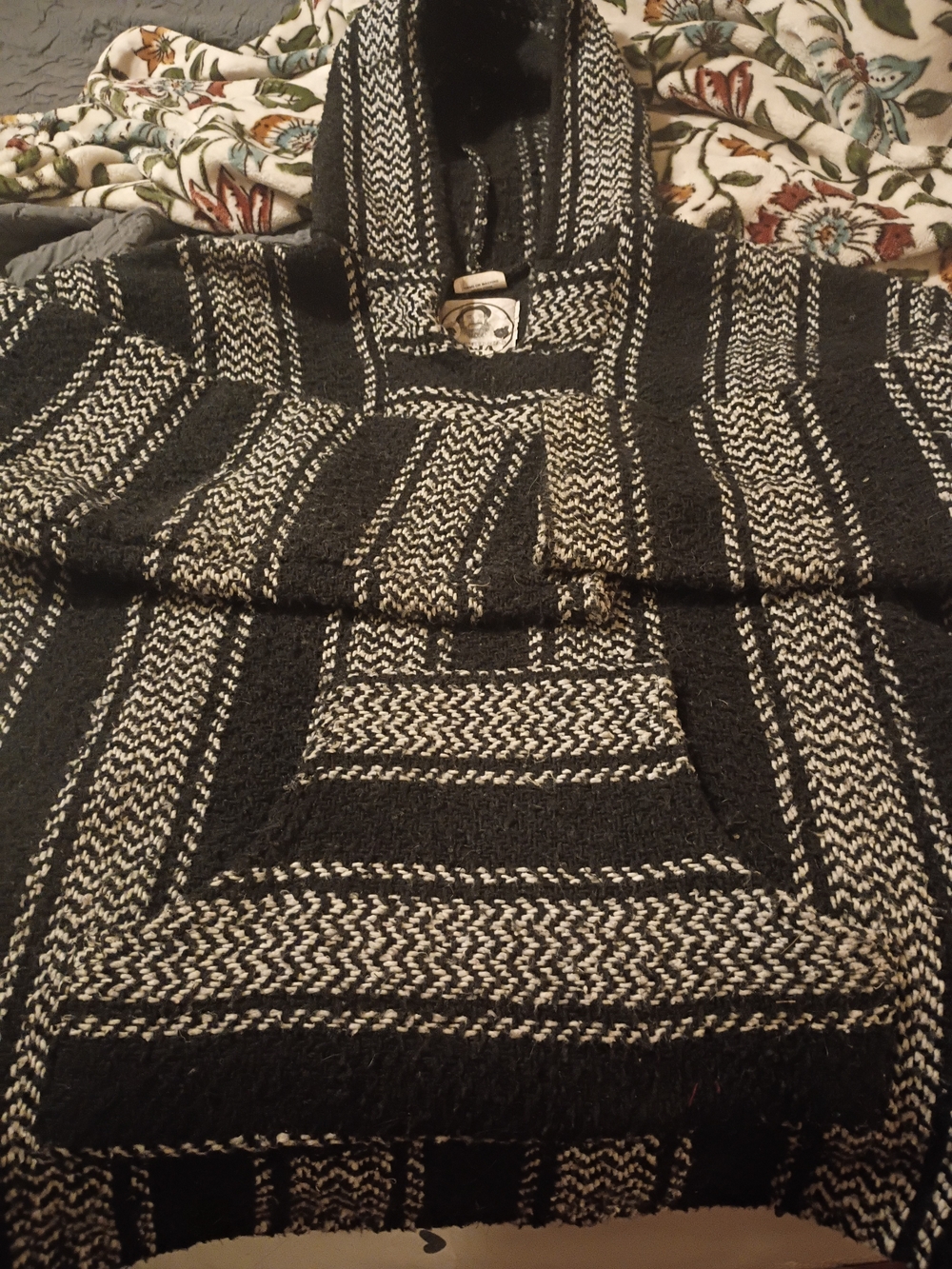 Men's Black & Cream Baja Hoodie Sweater